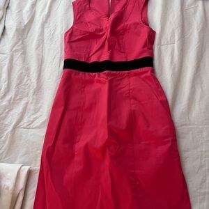 Max & Co. Hot Pink Sleeveless Sheath Dress with Black Waistband